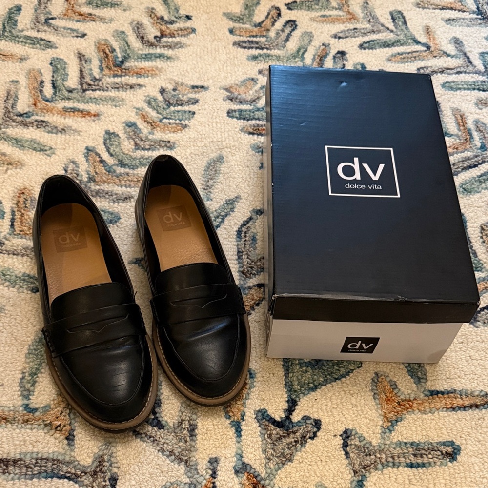 Dolce Vita Women's Black Leather Loafers